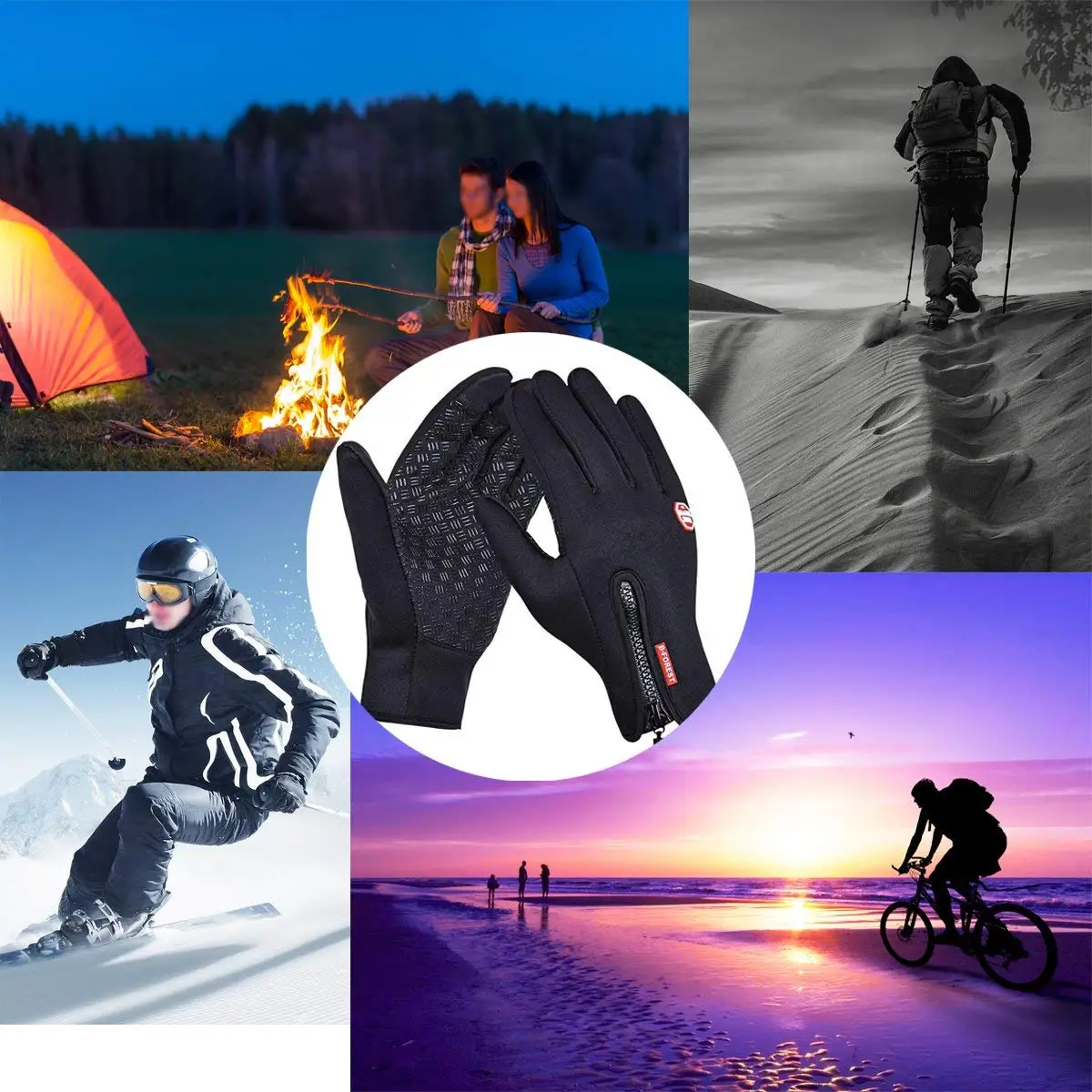 Waterproof Cycling Gloves Outdoor Full Finger Gloves-MUSIC | Спорт и развлечения