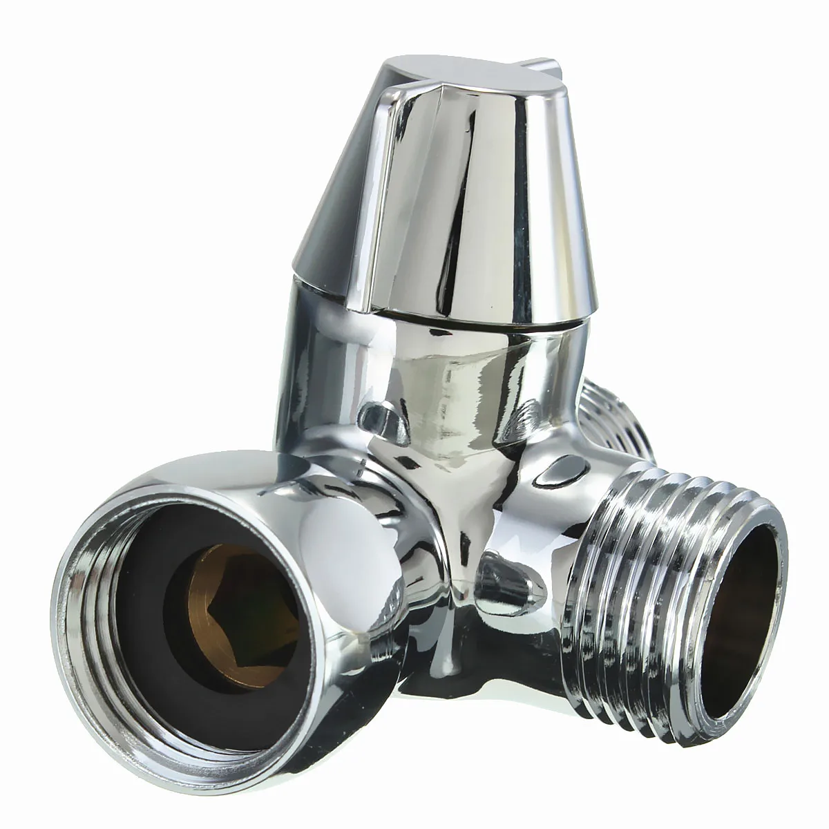 Водоотделитель для душа G1/2 &quot хромированный латунный 3-ходовой с Т-образным