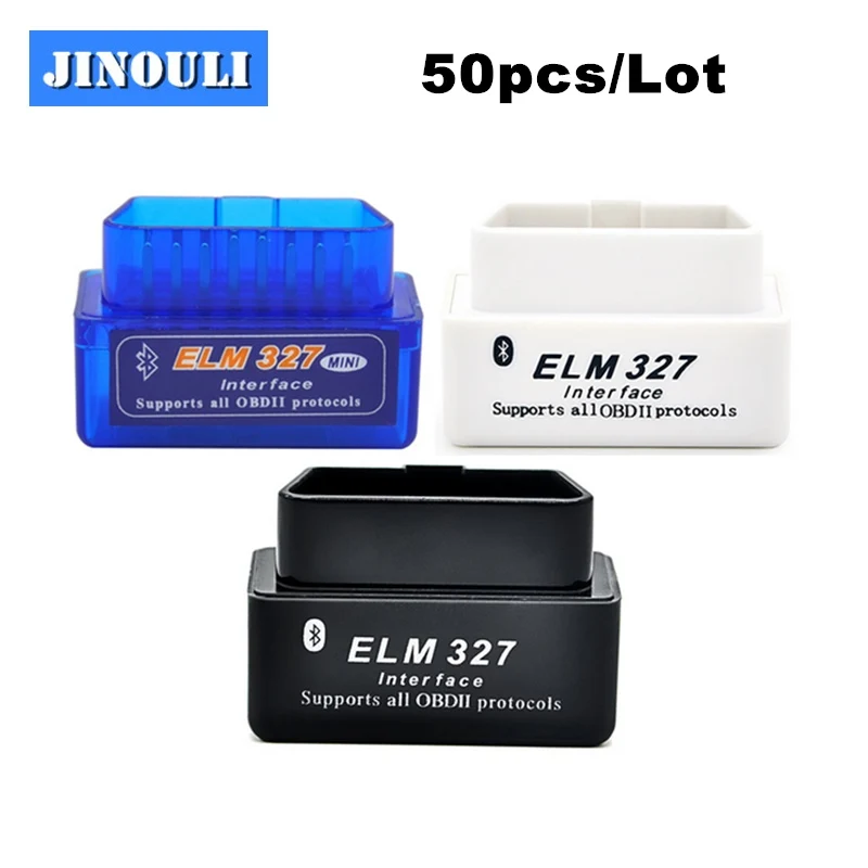 50 шт. DHL Бесплатная супер мини V2.1 ELM327 ELM 327 OBD2 Bluetooth Интерфейс Автомобильный сканер