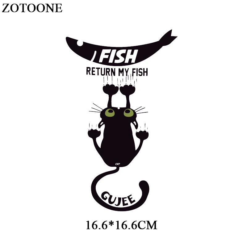 ZOTOONE мультфильм кошка теплопередача Винил для футболки приклеенные железные