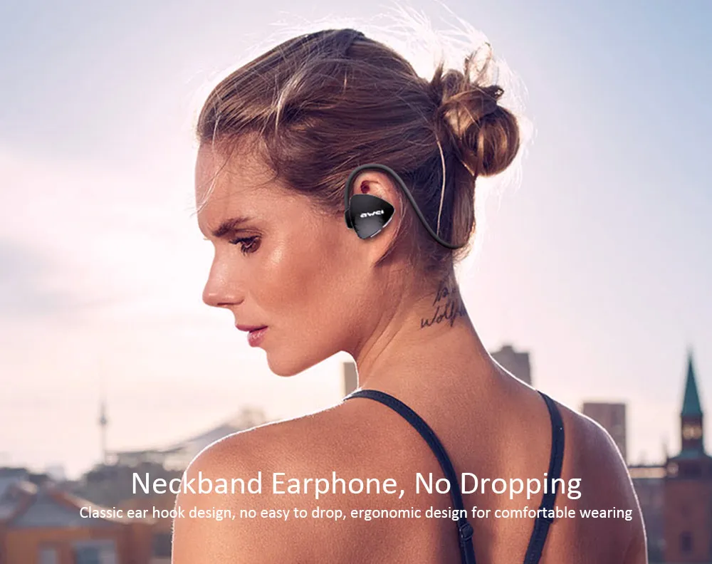 Awei A847BL Беспроводной Bluetooth наушники уха крючки Стиль спортивные Шум