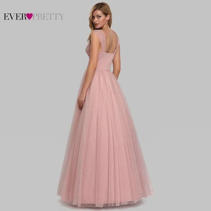 Новые розовые Длинные свадебные платья Ever Pretty A Line Милая без рукавов Свадебные