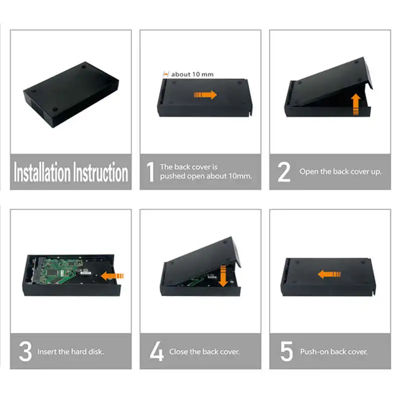 Корпус из АБС-пластика коробка для жесткого диска 3 5 Usb3.0 мобильного с европейской