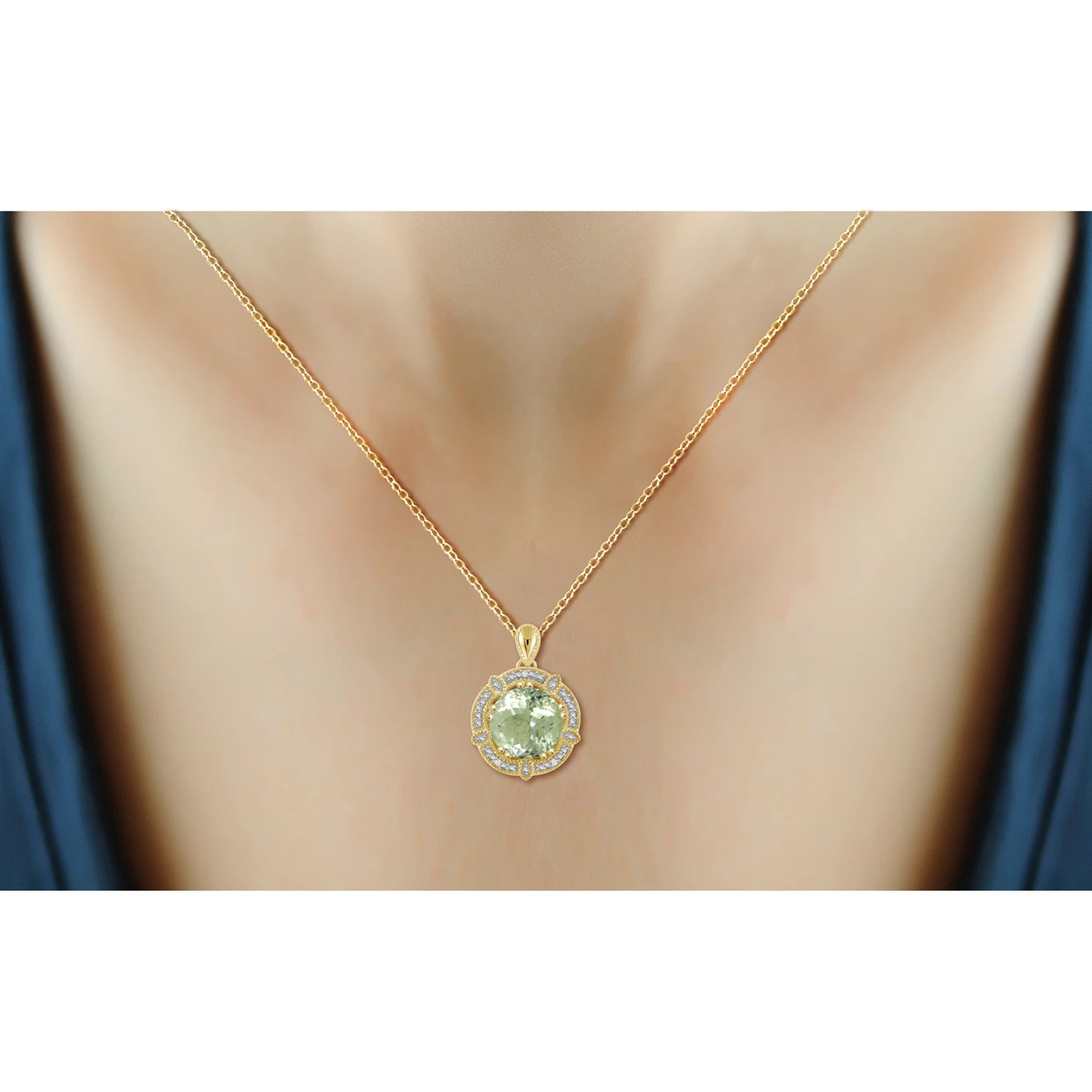 Jewelonfire 3 1/2 карат T. g. w. Зеленый фиолетовый камень и белый прозрачный акцент золотой