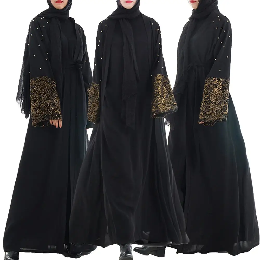 Женский мусульманский кардиган с открытыми плечами Abaya мусульманское платье