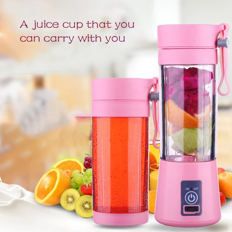 Portable 4 Blades Blender Juicer Cup USB Rechargeable Electric Automatic Vegetable Fruit Citrus Juice Maker Mixer Bottle | Дом и сад
