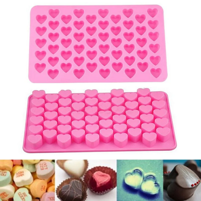 Home Silicone 55 Heart Cake Chocolate Cookies Baking Mould Ice Cube Soap Mold Tray Kitchen Cooking Tools | Дом и сад