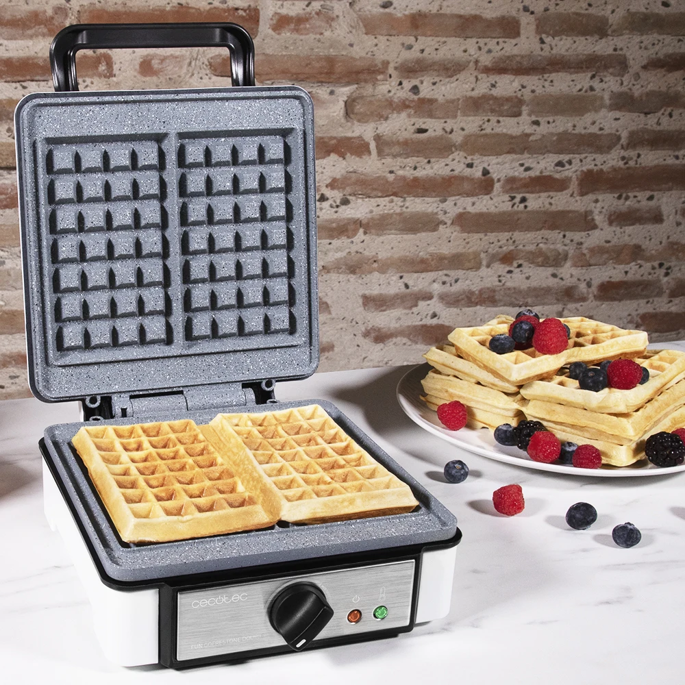 Электрическая вафельница Cecotec Fun GofreStone Double 4Inox вафельная машина 700 1200 Вт