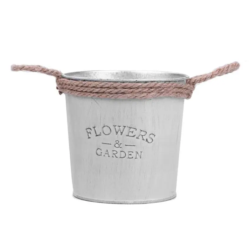Новый Винтажный металлический Железный цветочный горшок Настольный балкон сад