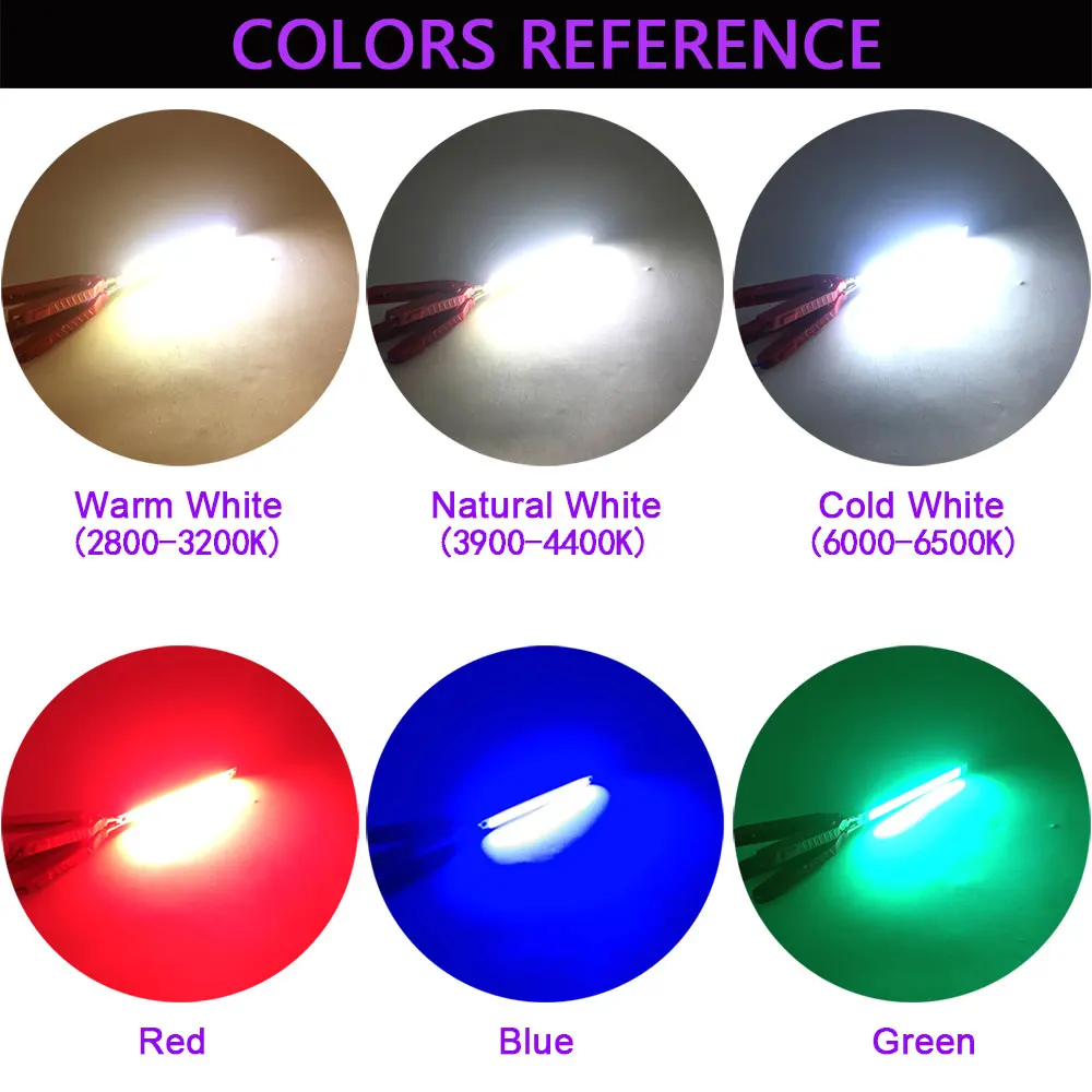 

DC 12V 24V LED for DIY Truck Car Lights Work Lamps 9-32V COB LED Bulb 2-300W Mix LED Matrix Chips COB Board White Blue Red Color