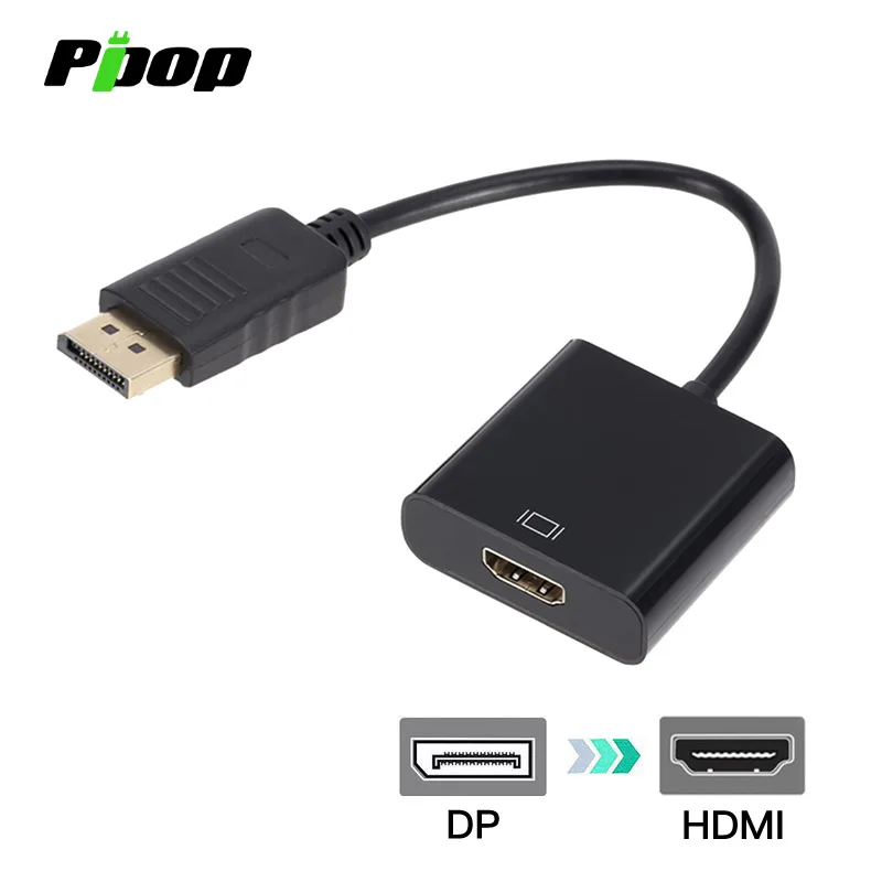 Переходник DP в HDMI совместимый с DisplayPort кабели 24 см разъем FHD Папа мама для монитора