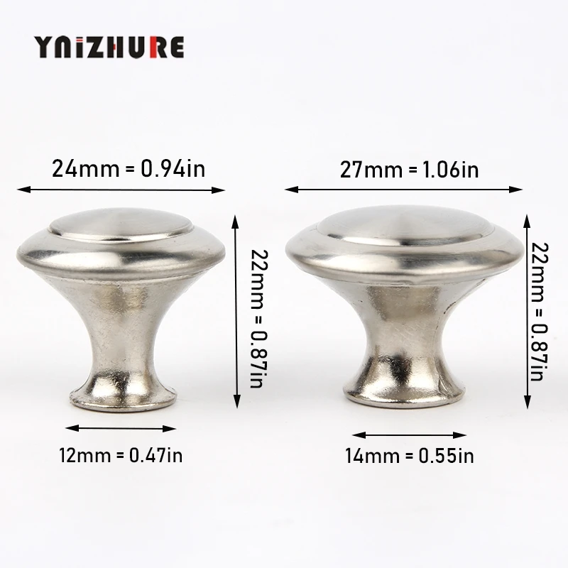 Diameter 24mm 28mm Zinc Satin Nickel Cabinet Pull Cupboard Drawer Handle Knobs Wardrobe With Screw Furniture Hardware | Обустройство