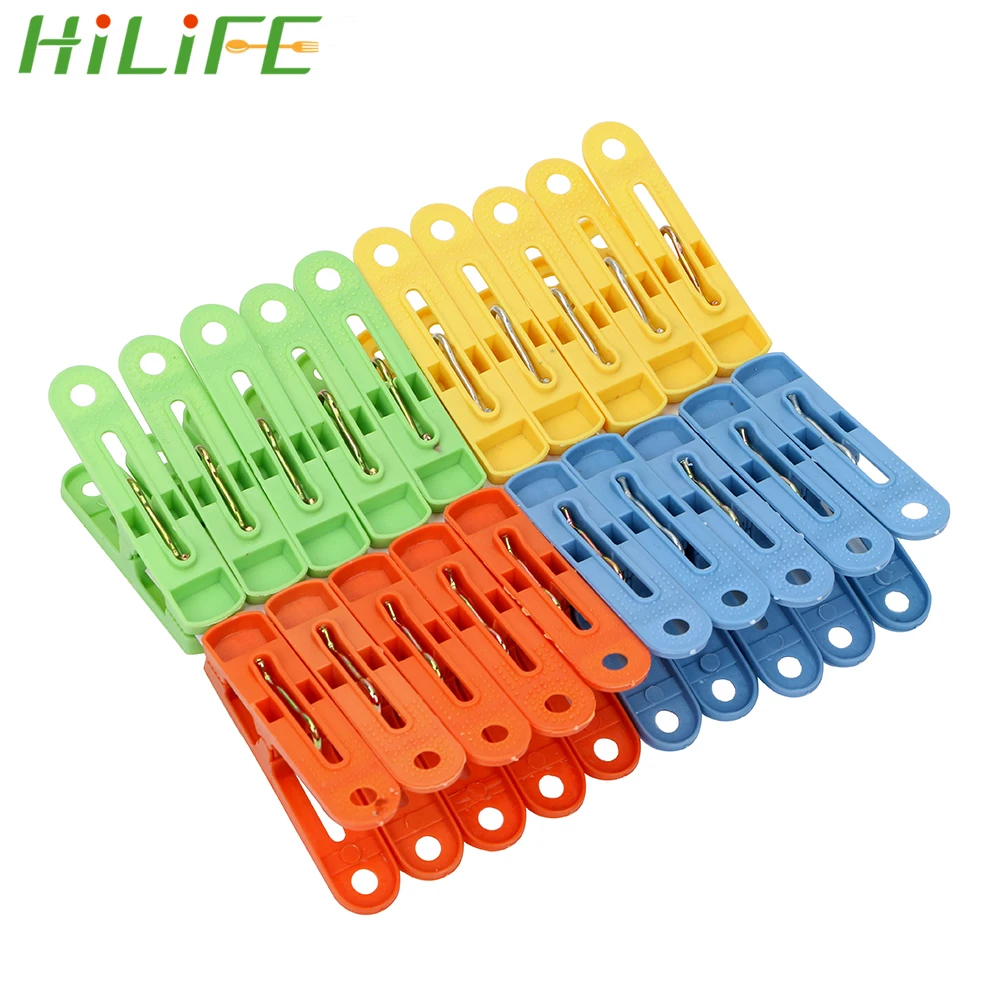 

HILIFE Plastic Fixed Clip Home Storage Plastic Clips Clips Random Color 20Pcs/Pack Clothes Pegs