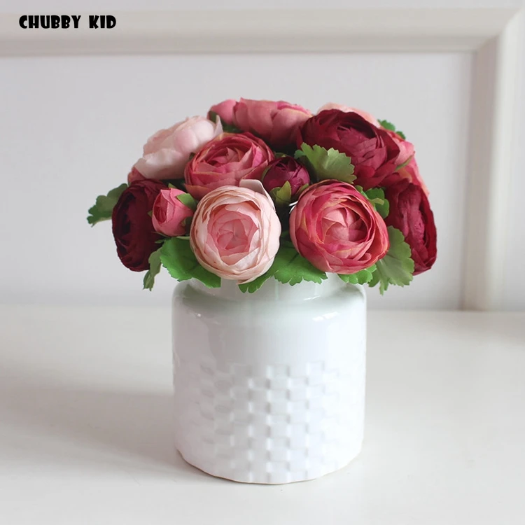 1 букет! Красивые шелковые пионы с 10 цветами Свадебный букет невесты