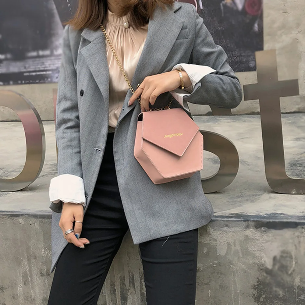 2019 New Women Bag Hexagonal Magnetic Hasp Small Square Chain Strap Crossbody Shoulder Messenger Bags Sac a Main | Багаж и сумки