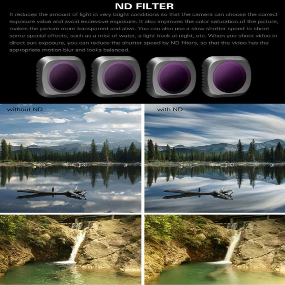 Комплект фильтров для объектива камеры DJI Mavic 2 Pro ND4 ND8 ND16 ND32 Аксессуары