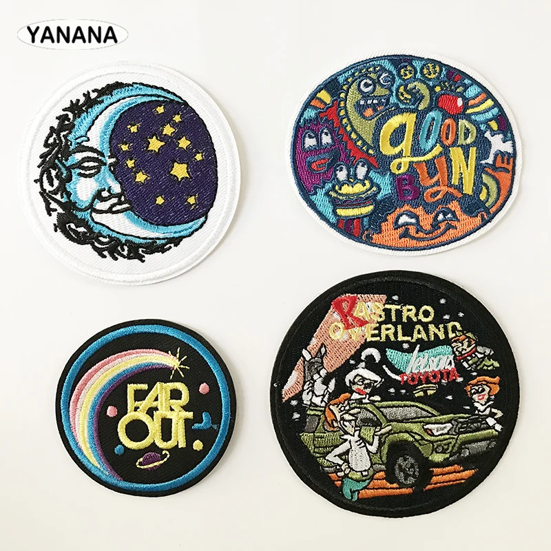 

Moon stars car Cartoon clothing patch Iron on Embroidered Sewing