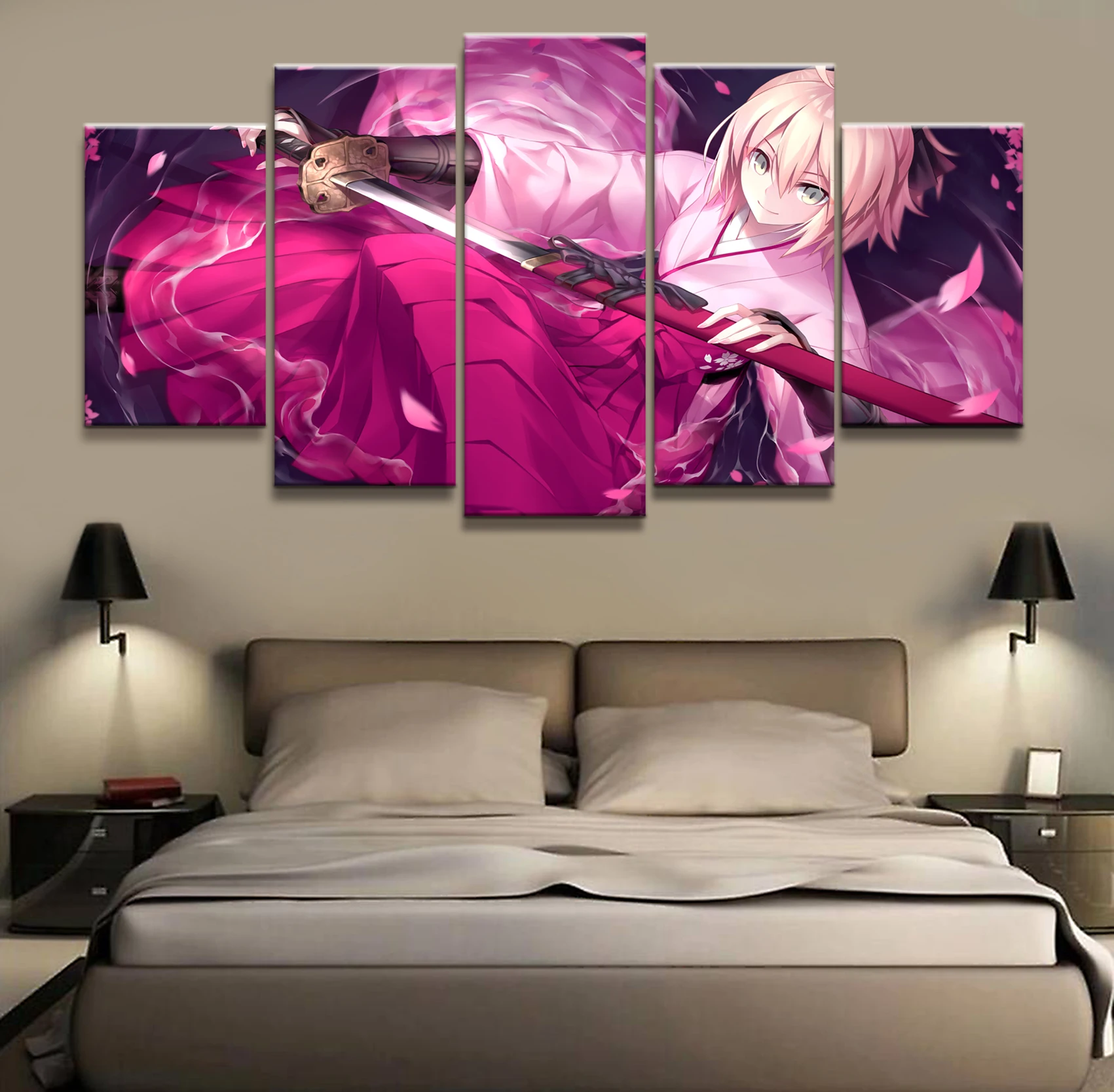 

5 Piece Cartoon Pictures Artwork cute Sexy fate grand order Anime Poster Paintings Canvas Art for Home Decor Wall Art