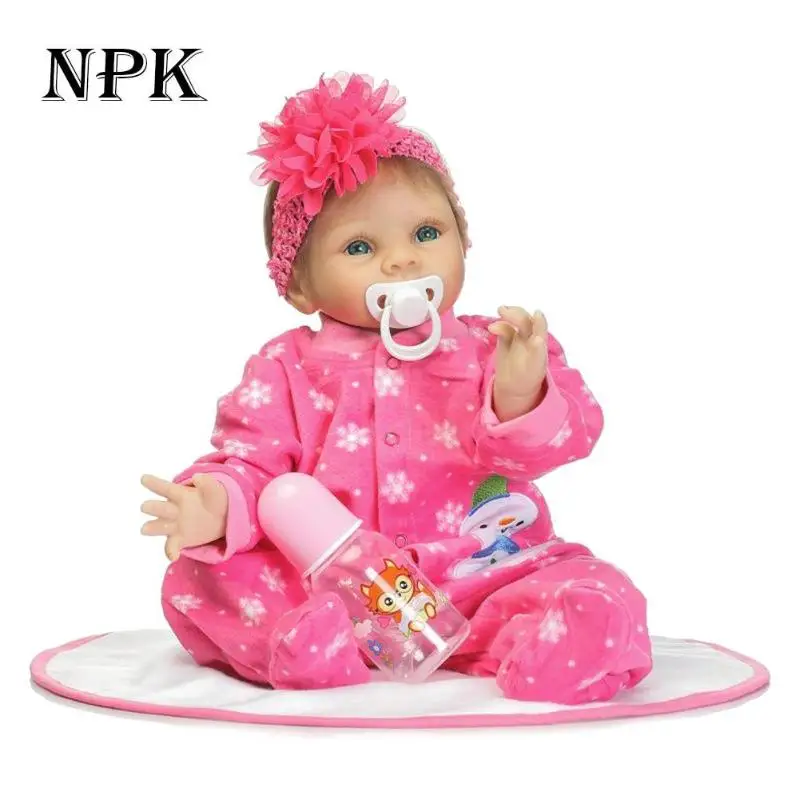 Кукла новорожденная NPK с большим цветком силиконовая игрушка для детей | Игрушки