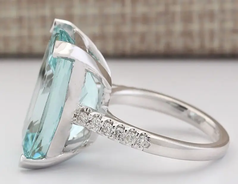 Fashion Women Elegant Sea Blue Zircon Jewelry Wedding Engagement Ring Statement Gift | Украшения и аксессуары