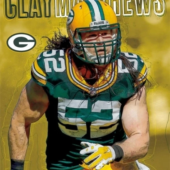 Green Bay Packers глина Matthews 16 плакат печать (22x34)|Таблички и знаки| |