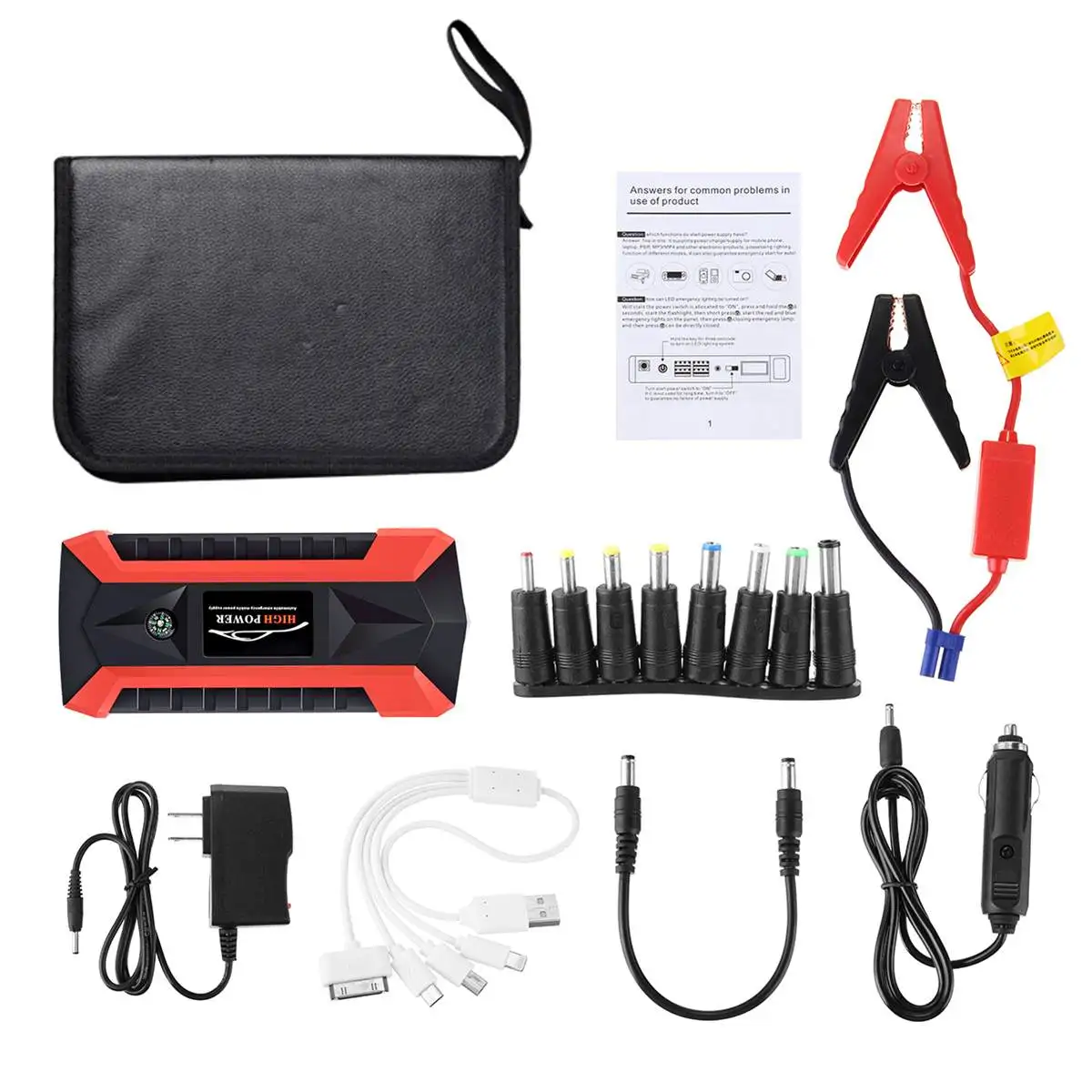 

89800mAh 4USB Car Jump Starter Multifunction Emergency Charger Battery Power Bank Pack Booster 12V Starting Device Waterproof