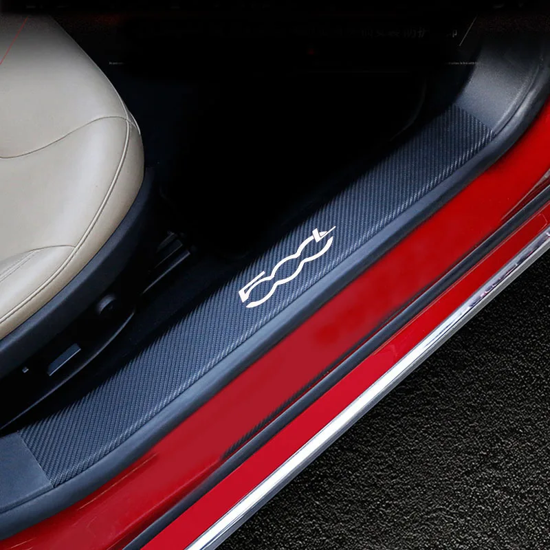 Автомобильные аксессуары накладки на дверные пороги для Fiat 500L искусственные из