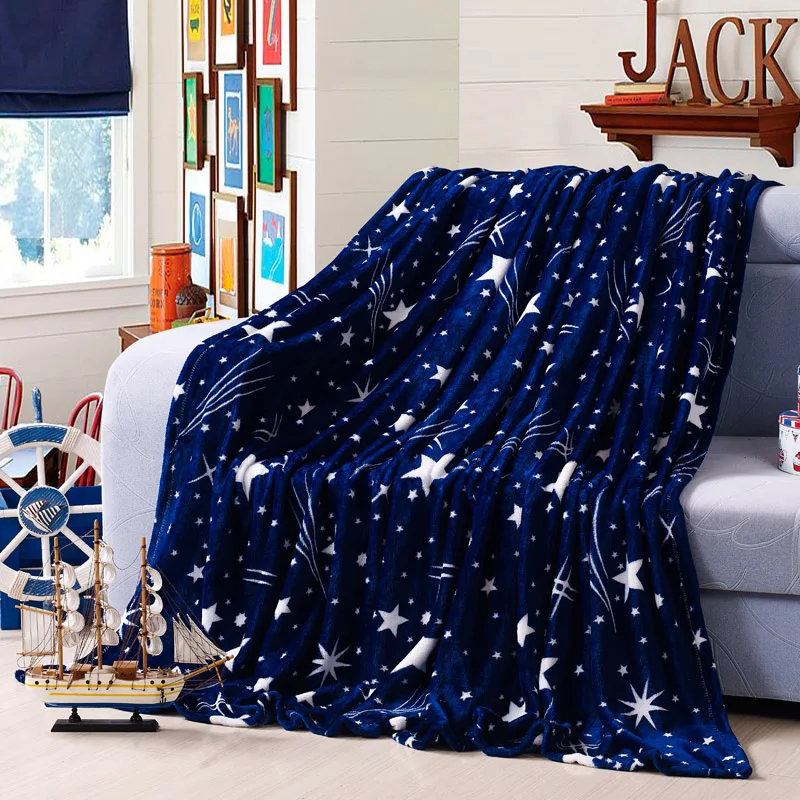 DIMI Flannel Blanket sofa/Bed/Car Portable Plaids Bright stars bedspread blanket 200x230cm High Density Super Soft