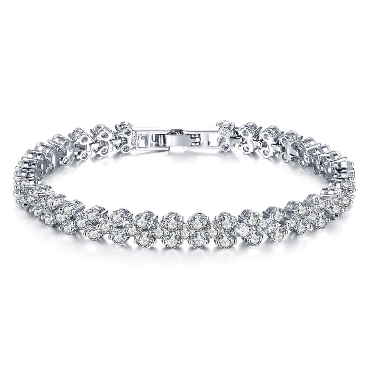 Rose Gold Sparkling Crystal Bangle &amp Bracelets For Women Luxury Zircon Rhinestone Charming Wristband Jewelry | Украшения и