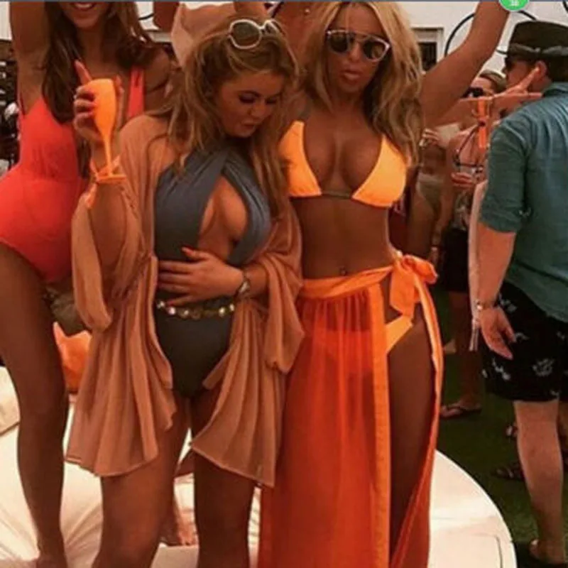 Женская длинная шифоновая юбка в пол однотонная пляжная Мягкая макси с запахом