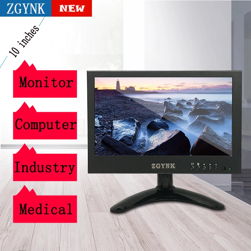 10 дюймовый светодиодный ЖК монитор безопасности HDMI компьютера BNC интерфейс HD