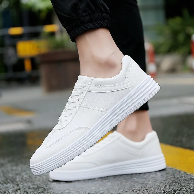 

Cpcook Spring Casual Shoes Men Shoes 2019 Black Leather Lace Up Comfortable Adult Sneakers Men Tennis Sneakers Male Trainers