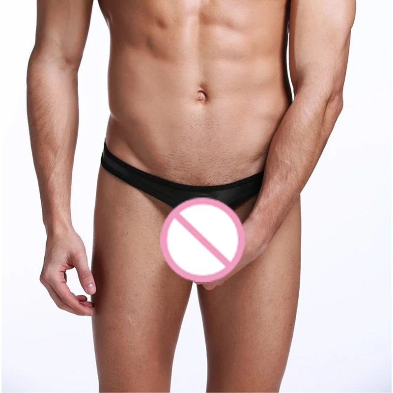 Men Sexy Open Panties Double Ring Thong For Sex Gun Egg Separation T Pants Imitation Leather Underwear Latex String | Тематическая