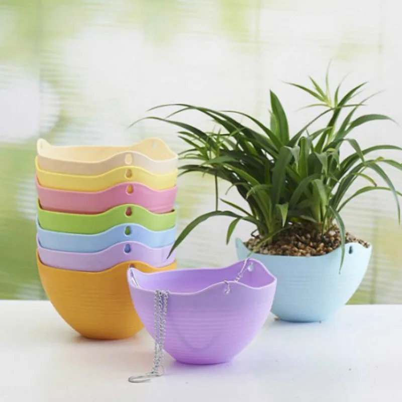 AFBC 6pcs Hanging sown baskets indoor / outdoor hanging pots plant holding hooks home decor - mixed color | Дом и сад