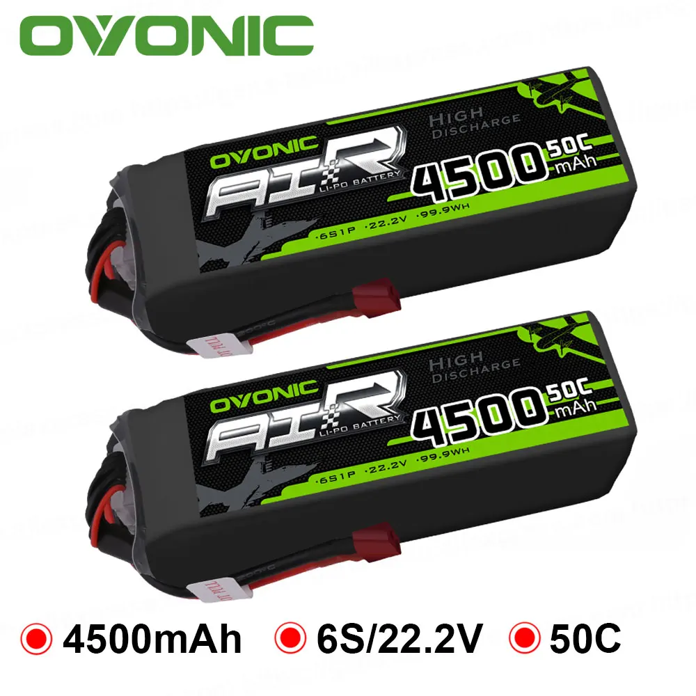 Аккумулятор LiPo 2PackOvonic 4500 мАч 22 2 в 6S1P 50C 100C батарейный блок T и XT60 для