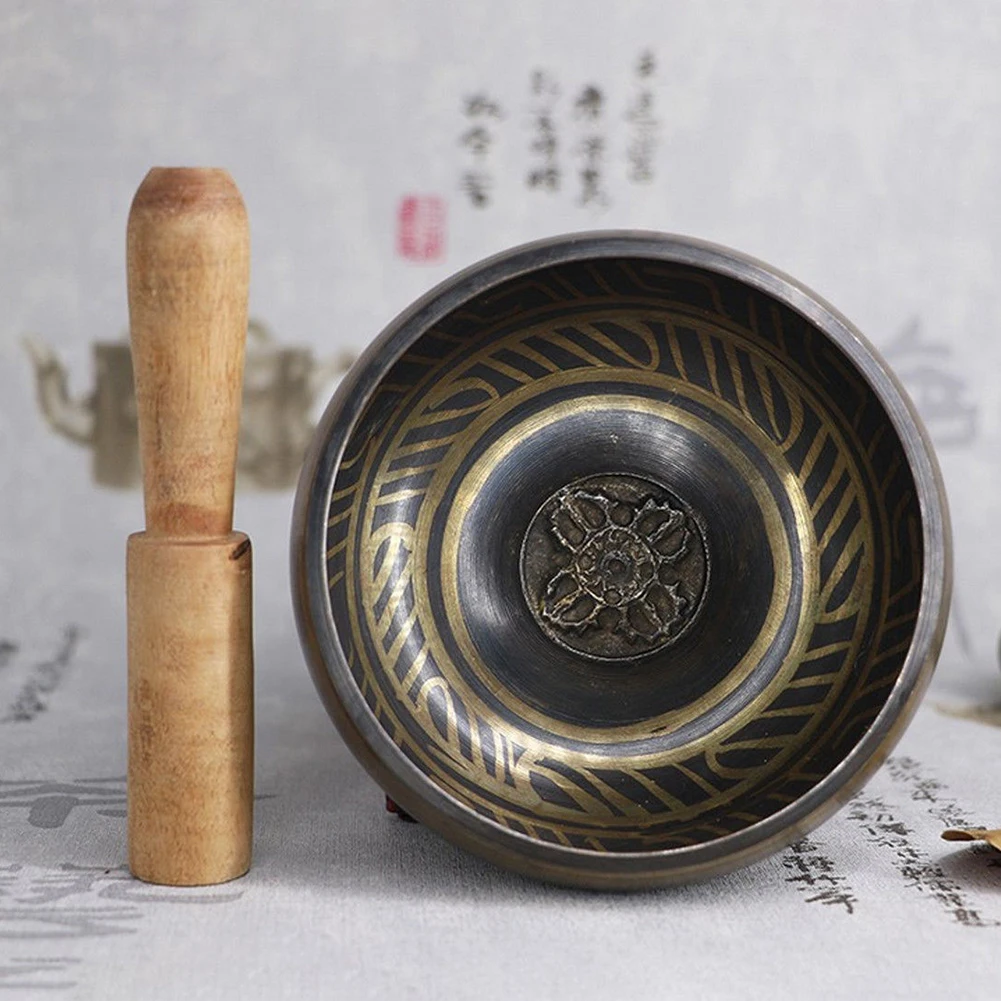 Buddhism Alms Bowl Yoga Meditation Tibetan Singing Copper Sound Therapy Accessory | Дом и сад