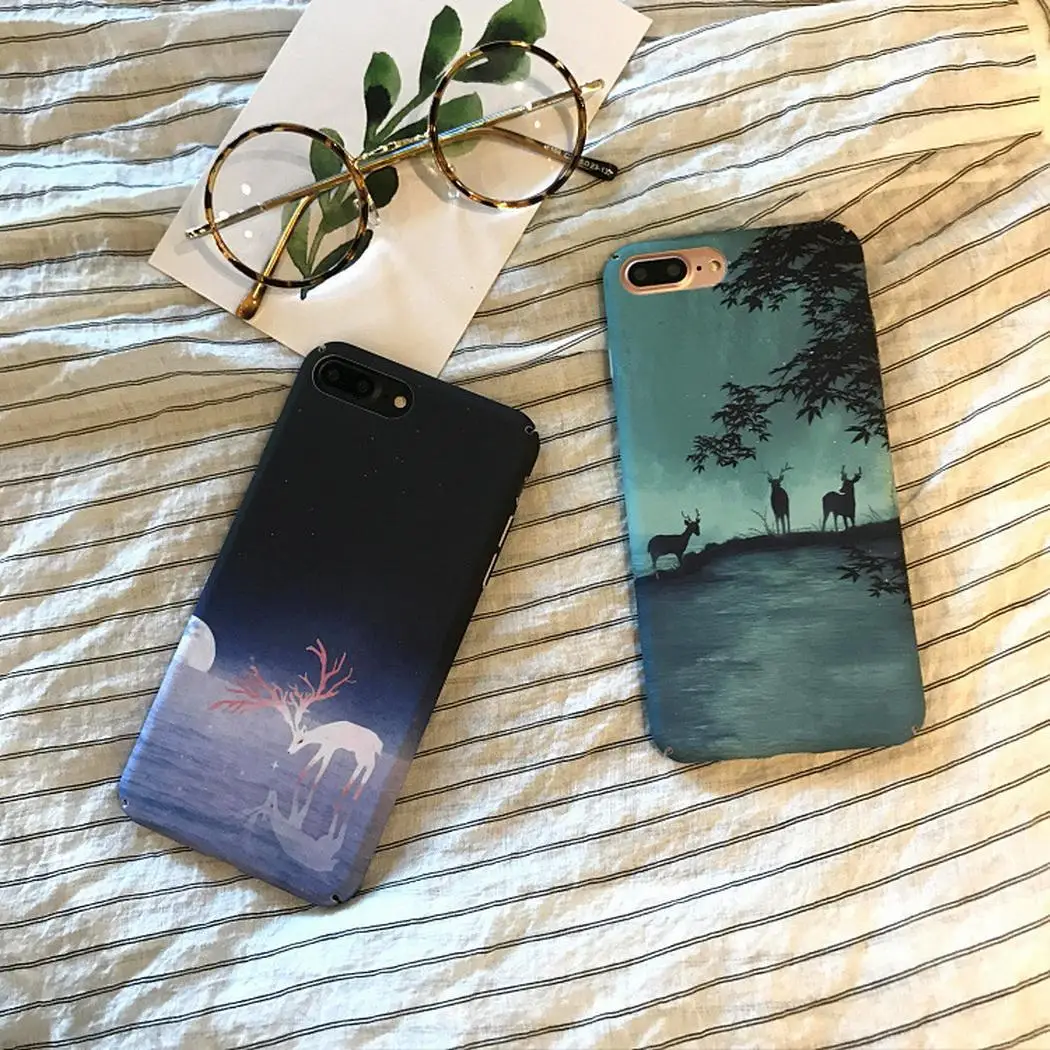 Elk Print PC Mobile Phone Case Back Anywhere You Need Cover For Easy to install and take off. iPhone |