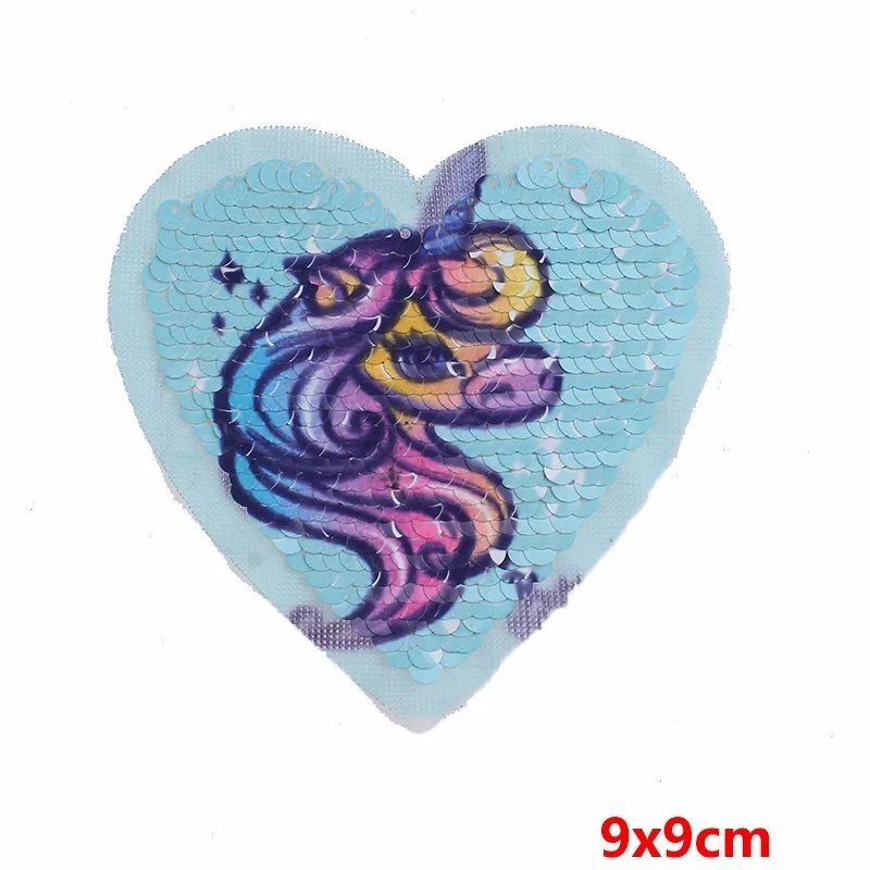 Pulaqi Подсолнухи единорог Реверсивные Меняющие цвет блестки нашивки для шитья