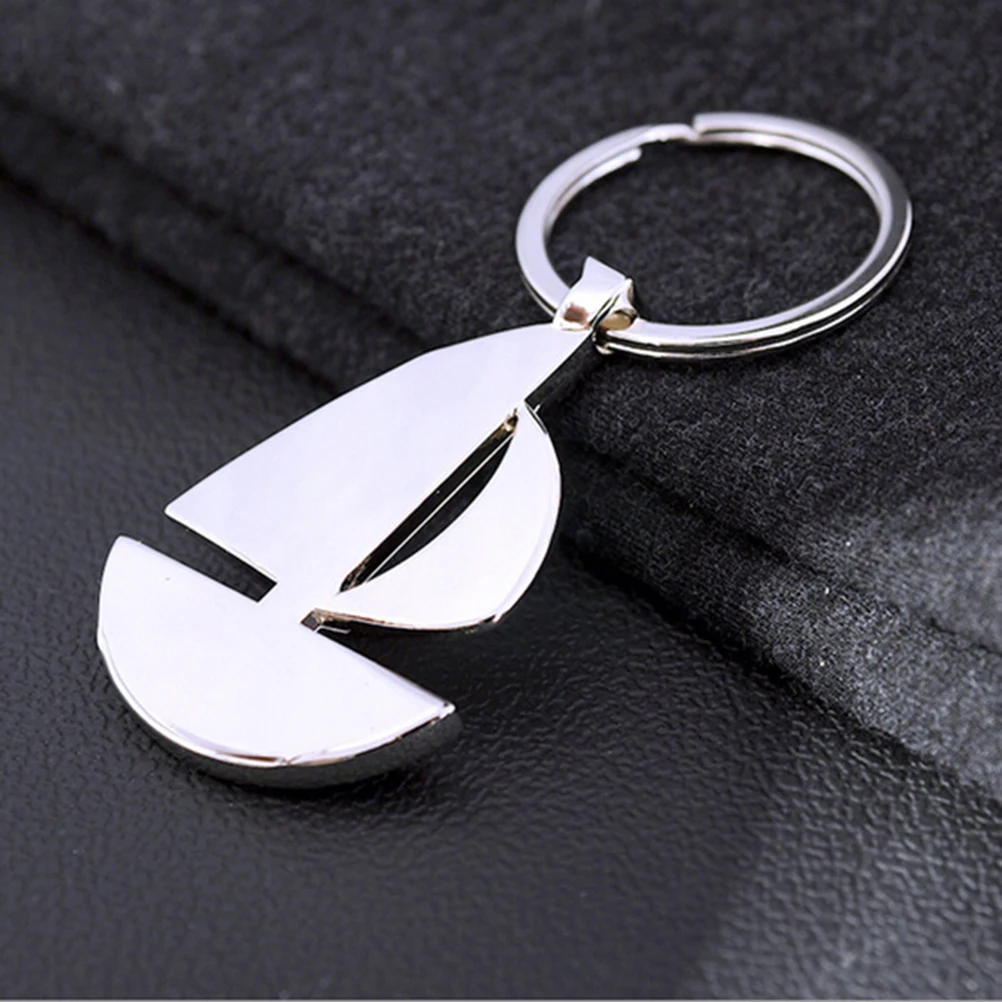 1PC Fashion Metal Stylish Creative Silver Simple Sailing Boat Key Holder Keychain Ring | Украшения и аксессуары