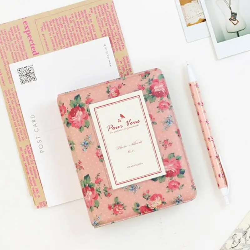 64 Pockets Photo Album for Mini Fuji Instax Polaroid Name Card Blooming Flower Pattern Cover Styles Great Design New | Дом и сад