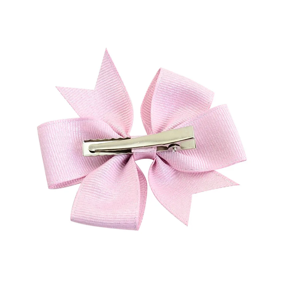 3.15 Inch Baby Girls Bows Hair Accessories 12 Color Gold Silver Weft Ribbon Clip Head Dress Hairpins For Kids Drop Shipping | Детская