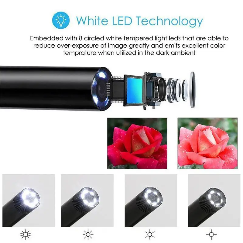 Group Vertical 5 м 8LED Wi Fi бороскоп эндоскоп для исследования змей к Камера iPhone iOS и Android