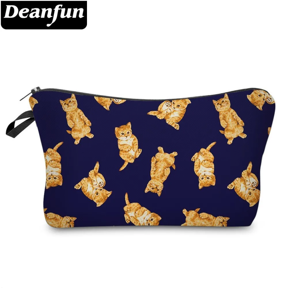 Косметичка Deanfun с желтым котом водонепроницаемая принтом стильные сумки для