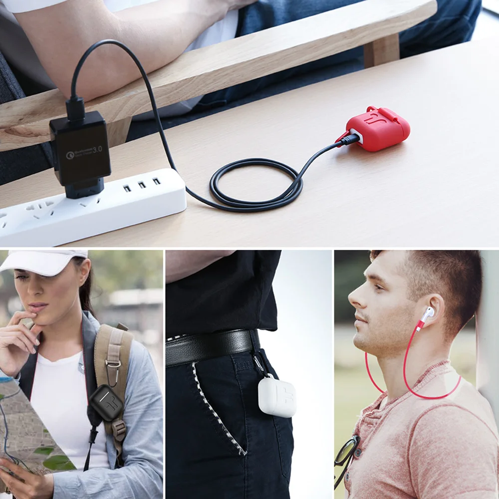 CASEIER Bluetooth наушники чехол для Apple AirPods силиконовый беспроводной Головной Платок