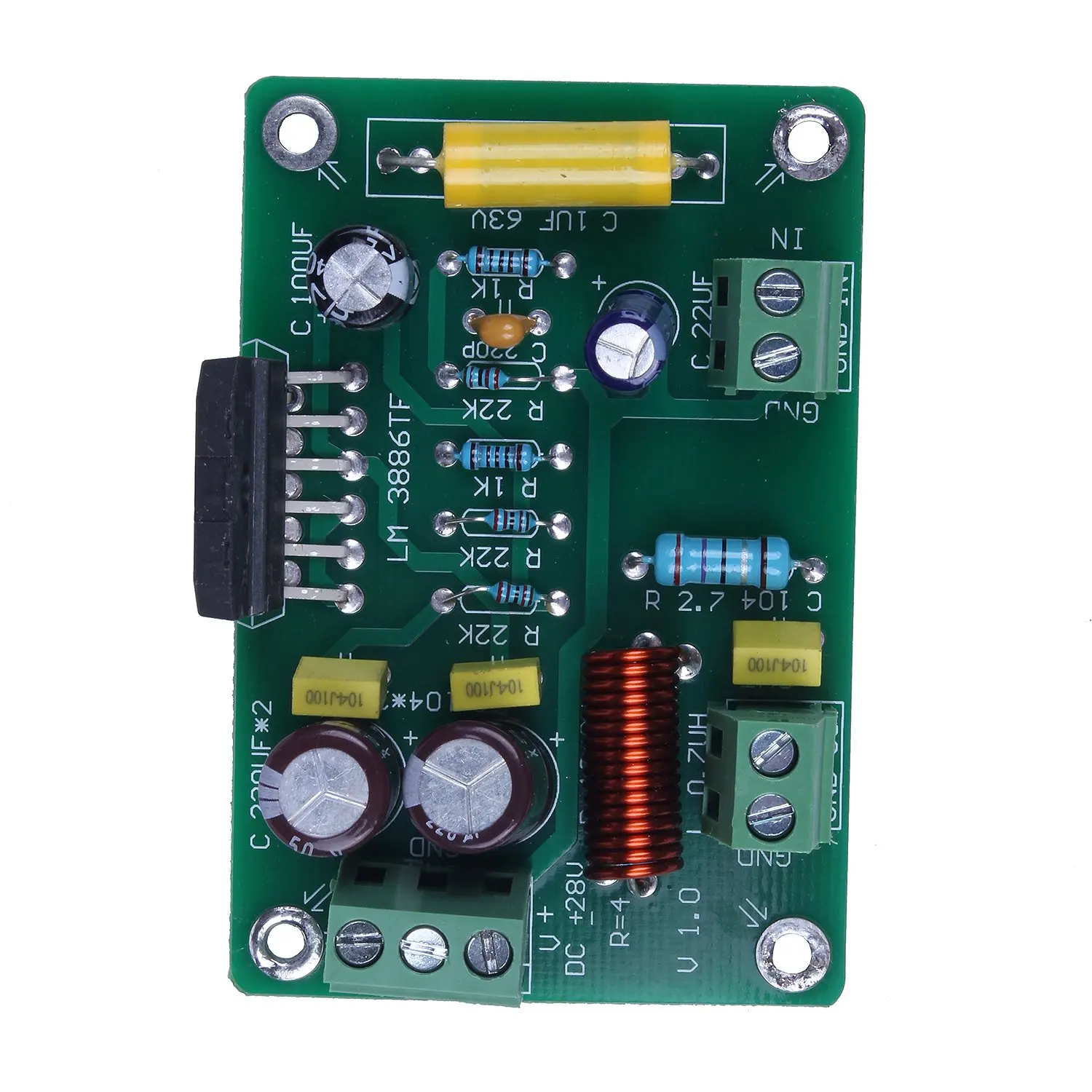 HiFi LM3886TF моно 68 Вт 4Ω аудио усилитель мощности плата AMP 50 Вт/38 8Ω в сборе |