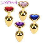 Анальная пробка VATINE, ювелирные изделия, Хрустальная Женская Анальная пробка для мастурбации, секс-игрушки в форме сердца для женщин и мужчин, массажер простаты для геев