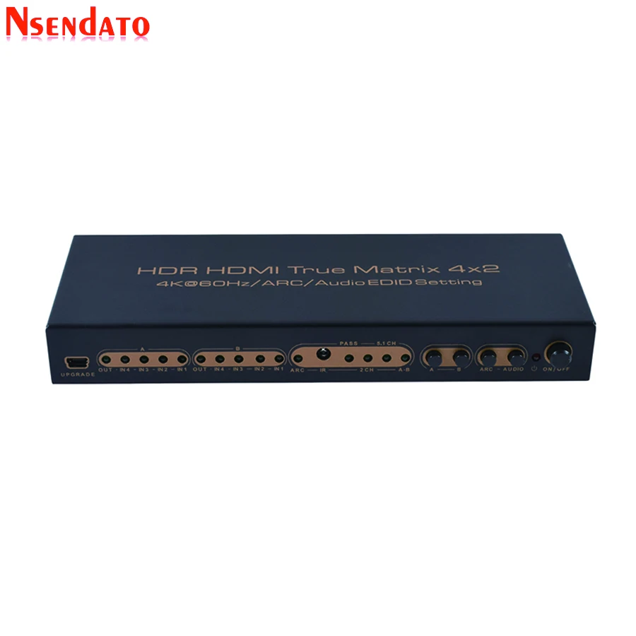 4K * 2K 60Hz HDR HDMI матричный 4X2 АУДИО ВЫКЛЮЧАТЕЛЬ экстрактора для Dolby ARC SPDIF EDID 4 в 2 из