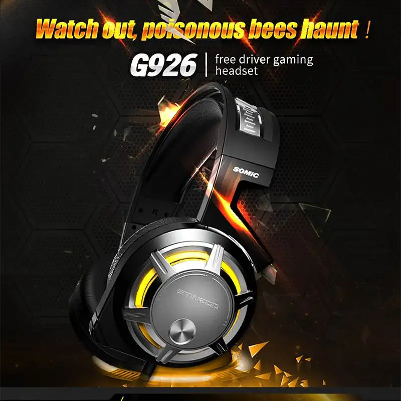 SOMIC G926 USB игровая гарнитура с микрофоном светодиодный свет для ПК игры
