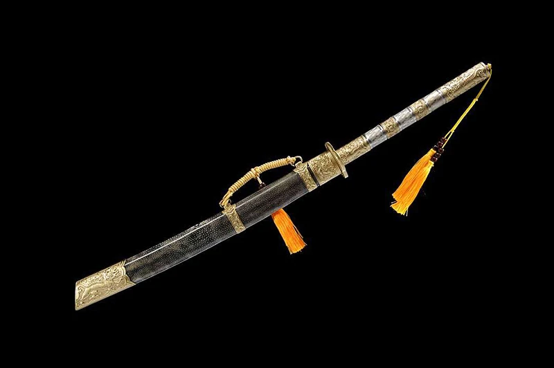 Высокое качество китайский династии Цин меч ручной работы Дамасская сложенная