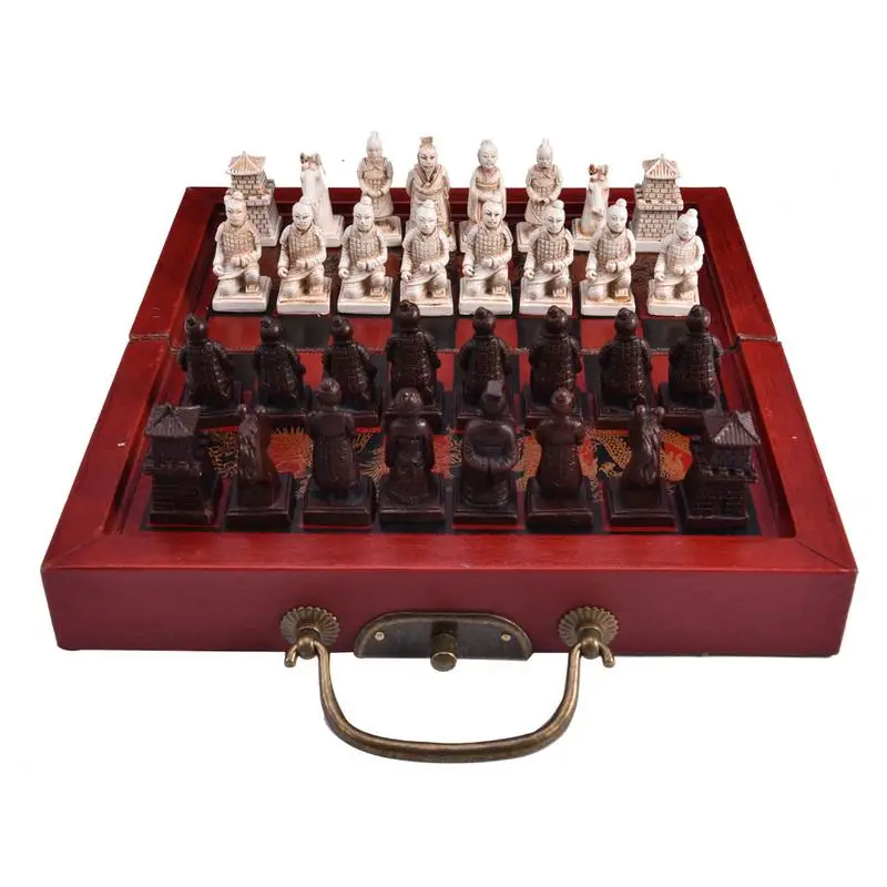 Retro Chess Chessman Set Ming Qing Dynasty Chinese Terracotta Warriors Party Gift Accessory For Kid | Спорт и развлечения